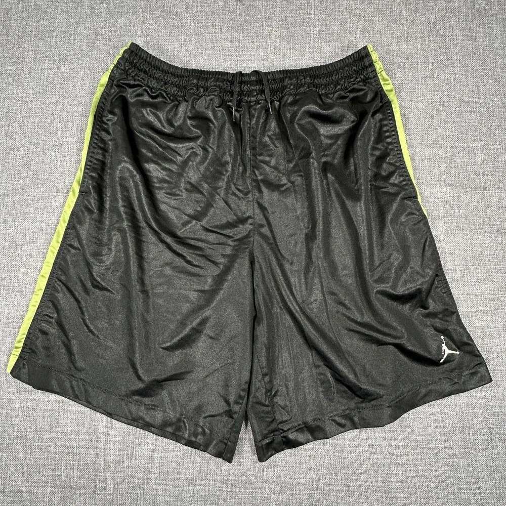Vintage Nike Air Jordan Dazzle Shorts Mens XL Black Shiny Y2K Jumpman PLS READ
